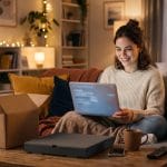 Student Enjoying Amazon Prime Benefits at Home