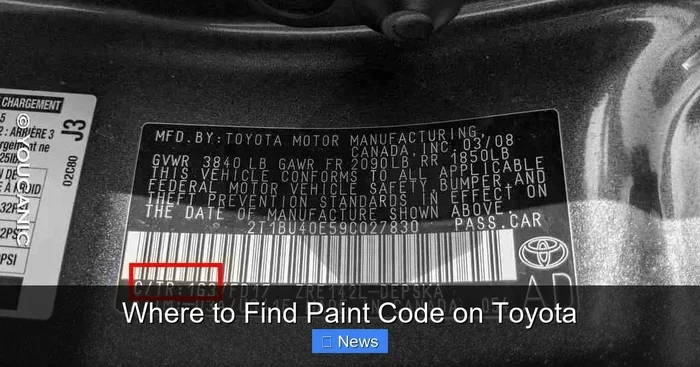 Where Is The Paint Code On A Toyota Step By Step Guide