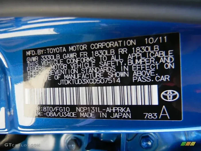 Where To Find Toyota Paint Code Quickly And Easily Today