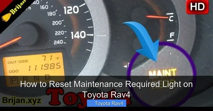How to Turn Off Maintenance Required Light Toyota RAV4